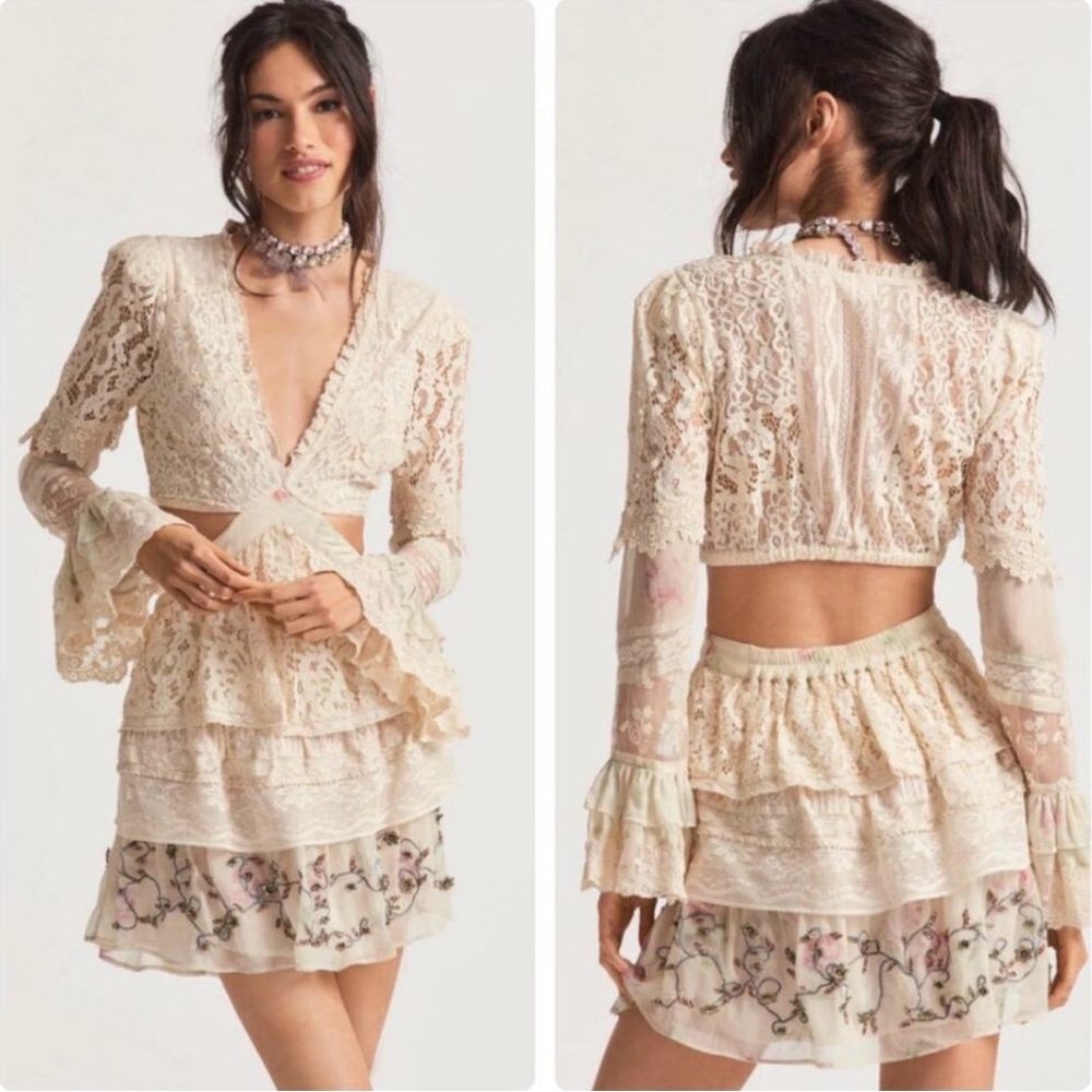 LoveShackFancy Karine Mini Dress
Floral Women in magnolia tea - XS